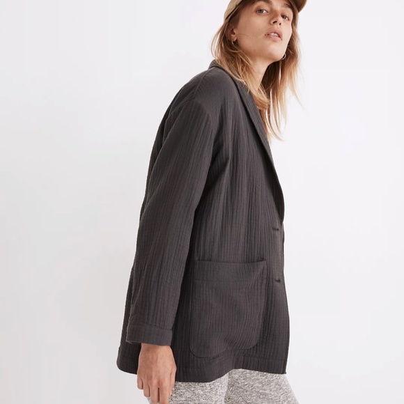 NWOT Madewell Lightspun Dorset Blazer, Size XS, Coal - Picture 2 of 9